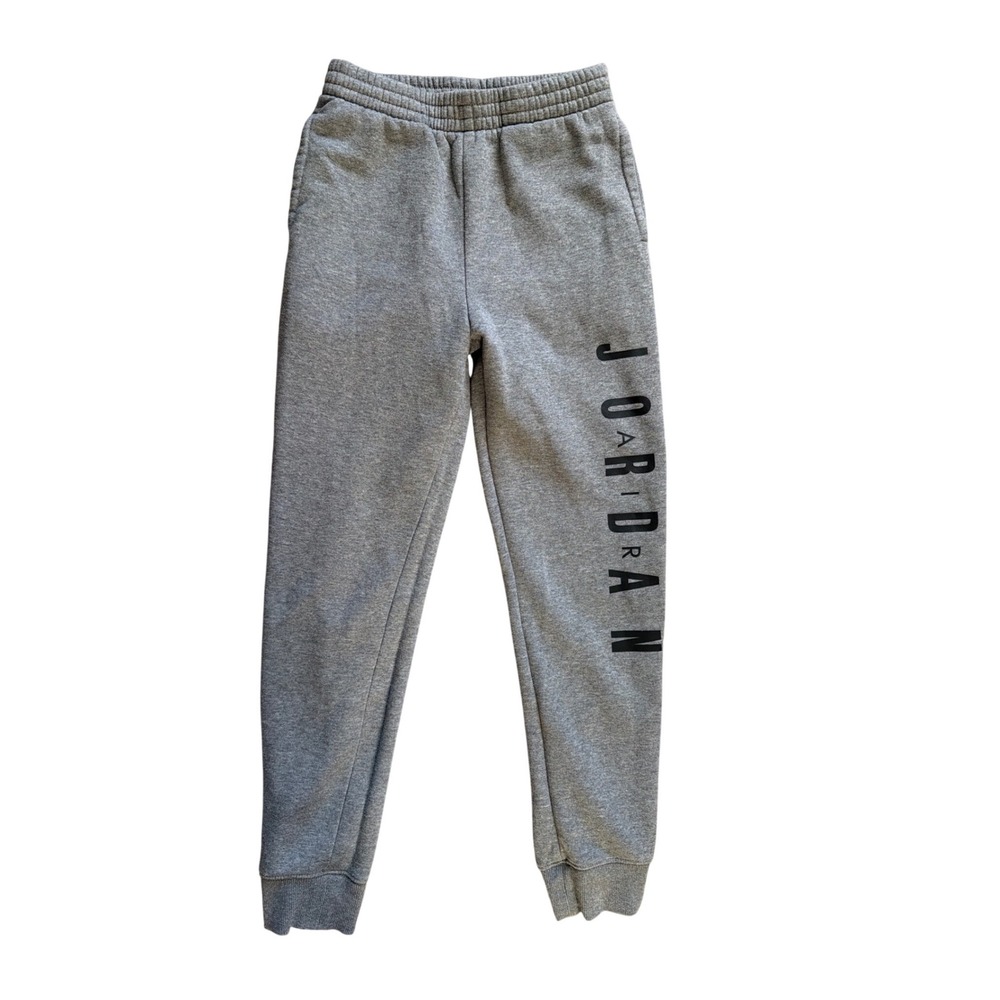 Jordan Kids Sweatpants Gray Joggers Logo Size 12 13 Years